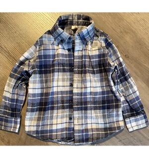 GAP Boy’s Blue Plaid Button-Up Shirt. Size 4T.